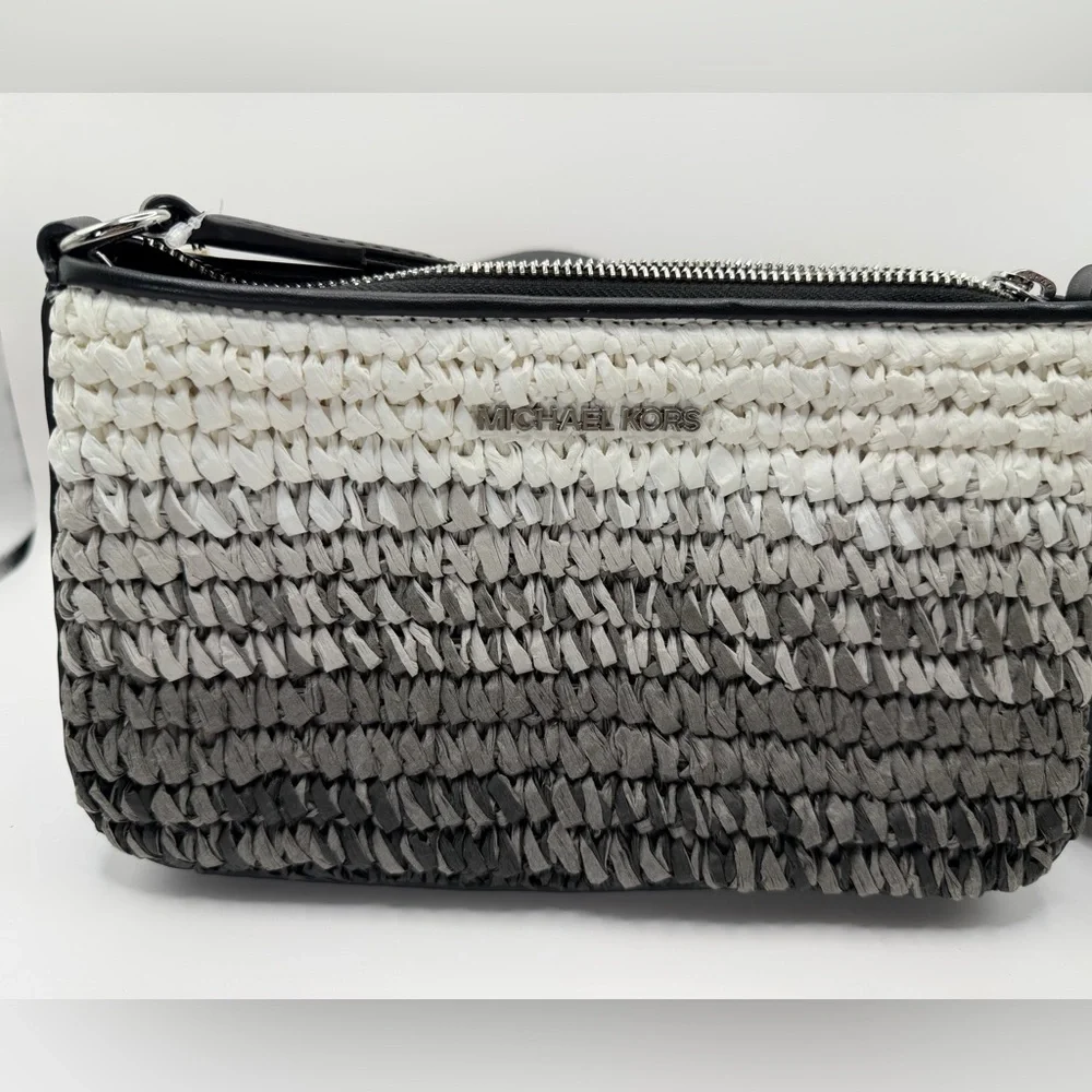 Michael Kors straw Ombré Jersey Crossbody with 2 detachable pouches NWT ret 398